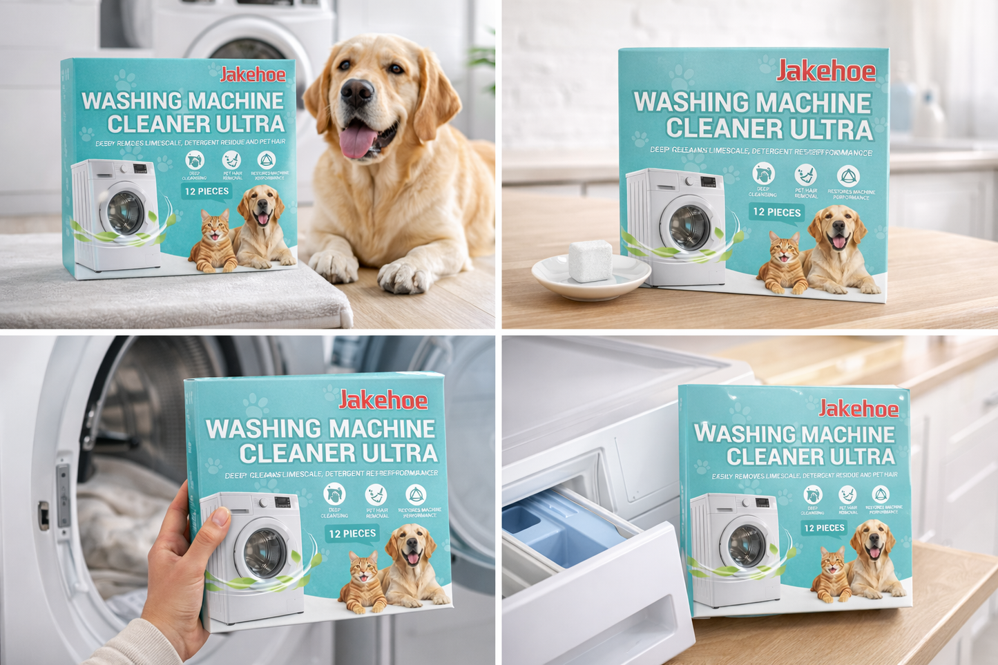 Deep Clean Washer Tablets (Anti-Bacterial & Pet Hair Remover)
